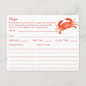 D'accompagnement Carte de recette thématique plage Double face crab (Devant)