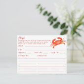 D'accompagnement Carte de recette thématique plage Double face crab (Debout devant)