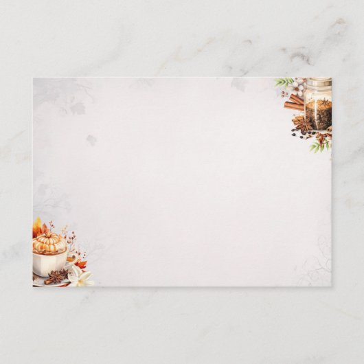 D'accompagnement Carte de recette vide de base sucre et épices (Devant)