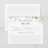 D'accompagnement Carte de recette Watercolor Greenery (Devant / Derrière)