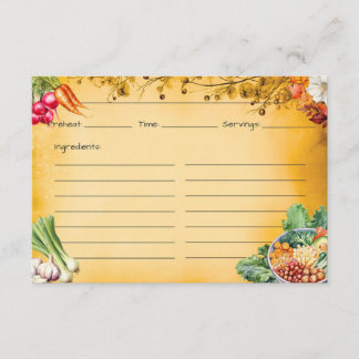 D'accompagnement Carte de recettes Soup Du Jour