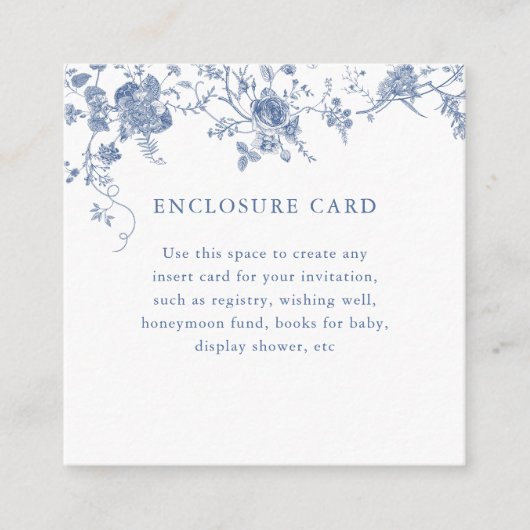 D'accompagnement Carte de référence florale bleue Something Blue (Devant)