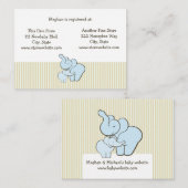 D'accompagnement Carte de registre baby shower Blue Elephant Hugs (Devant / Derrière)