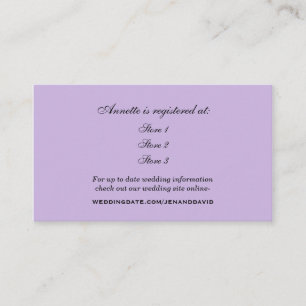 D'accompagnement Carte de registre de Fête des mariées de lavande