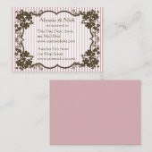 D'accompagnement Carte de registre de Fêtes des mariées (Devant / Derrière)