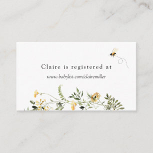 D'accompagnement Carte de registre de fleurs sauvages jaunes Sweet