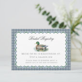 D'accompagnement Carte de Registre de Mariage Gingham Chasse Canard (Debout devant)