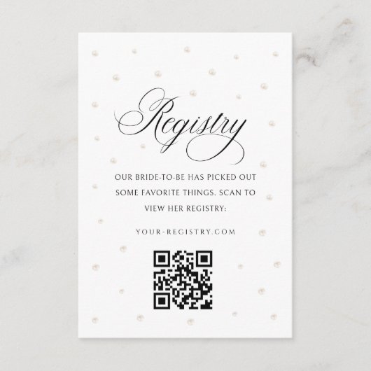 D'accompagnement Carte de Registre de Mariage Perles Blanches (Devant)