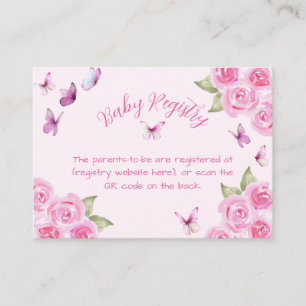 D'accompagnement Carte de registre de naissance Papillons roses béb