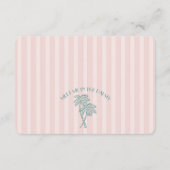 D'accompagnement Carte de registre de plage pastel Pink Palm Spring (Dos)