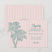 D'accompagnement Carte de registre de plage pastel Pink Palm Spring (Devant / Derrière)