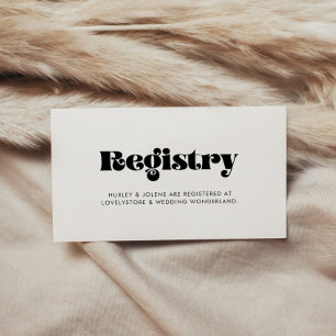 D'accompagnement Carte de Registre du mariage de script rétro vinta