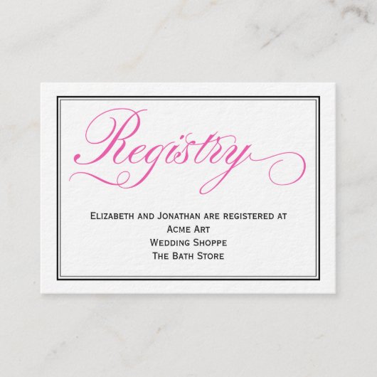 D'accompagnement Carte de Registre Mariage de script de calligraphi (Devant)