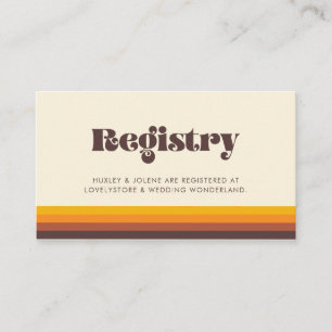 D'accompagnement Carte de registre mariage Retro 60s couleurs vinta