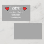 D'accompagnement Carte de registre Nerdy 8 bits pour Mariage cardia (Devant / Derrière)