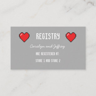 D'accompagnement Carte de registre Nerdy 8 bits pour Mariage cardia