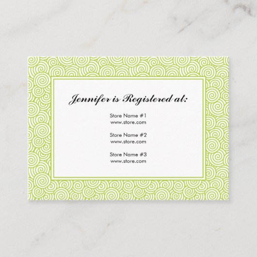 D'accompagnement Carte de registre spirale - 3,5 po x 2,5 po (Devant)