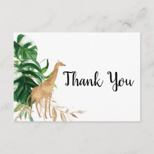 D'accompagnement Carte de remerciement de Baby Shower Gold Safari