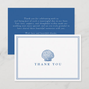D'accompagnement Carte de remerciement de mariage Coquillage Bleu F