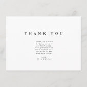 D'accompagnement Carte de remerciement élégante à script délicat (Dos)