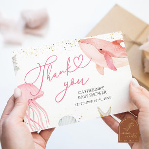 D'accompagnement Carte de remerciement Mer Rose