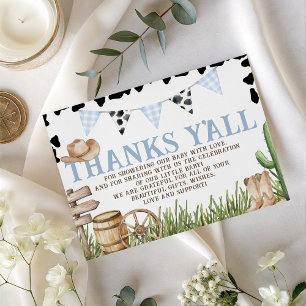 D'accompagnement Carte de remerciement pour Baby Shower Cowboy