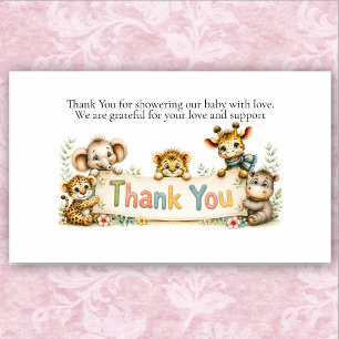 D'accompagnement Carte de remerciement pour Baby Shower Jungle Safa