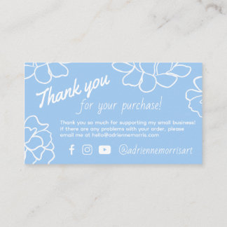 D'accompagnement Carte de remerciement pour entreprise à motif flor