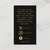 D'accompagnement Carte de remerciement QR code or social gold (Dos)