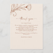 D'accompagnement Carte de remerciement Terracotta Script Info (Devant)