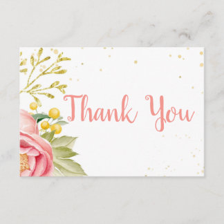 D'accompagnement Carte de remerciements Baby shower rose