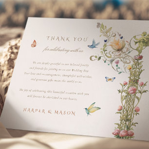 D'accompagnement Carte de remerciements de jardin enchanté