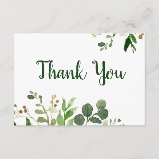 D'accompagnement Carte de remerciements de verdure boisée