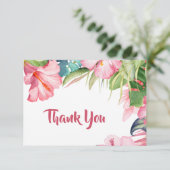 D'accompagnement Carte de remerciements des fleurs tropicales (Debout devant)