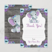 D'accompagnement Carte de remerciements douche à éléphant avec fleu (Devant / Derrière)