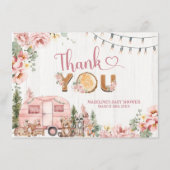 D'accompagnement Carte de remerciements en bois rose rustique (Devant)