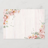 D'accompagnement Carte de remerciements en bois rose rustique (Dos)