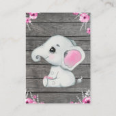 D'accompagnement Carte de remerciements fille éléphant douche rusti (Dos)