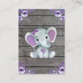 D'accompagnement Carte de remerciements fille Eléphant Douche viole (Dos)