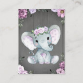 D'accompagnement Carte de remerciements fille Eléphant Douche viole (Dos)