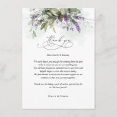 D'accompagnement Carte de remerciements Lavender Mariage de script  (Devant)