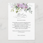 D'accompagnement Carte de remerciements Lilac Mariage de script de  (Devant)