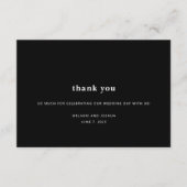 D'accompagnement Carte de remerciements Mariage simple et moderne | (Devant)
