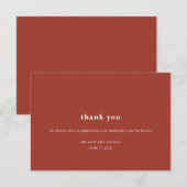 D'accompagnement Carte de remerciements Mariage simple et moderne | (Devant / Derrière)