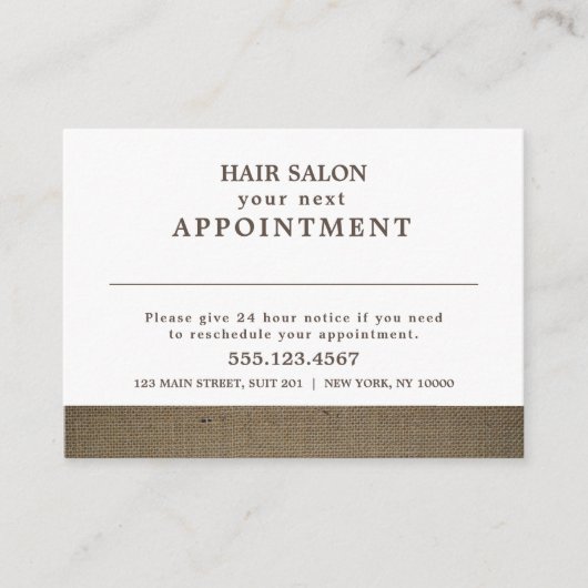 D'accompagnement Carte de rendez-vous Rustic Country Burlap (Devant)