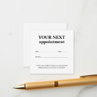 Carte de rendez-vous simple Elegant Black White Be