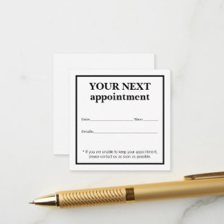 D'accompagnement Carte de rendez-vous simple Elegant Black White Be