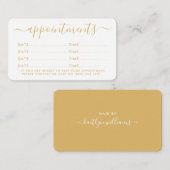 D'accompagnement Carte de rendez-vous simple Script - Or & Blanc (Devant / Derrière)