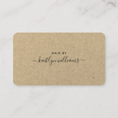 D'accompagnement Carte de rendez-vous simple Script - Rustic Kraft (Dos)