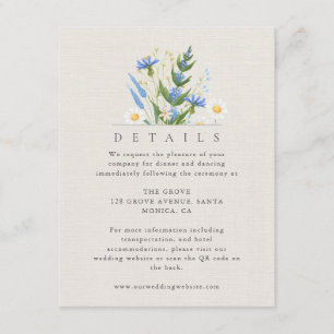 D'accompagnement Carte de renvoi aux détails floraux bleu daisy d'é